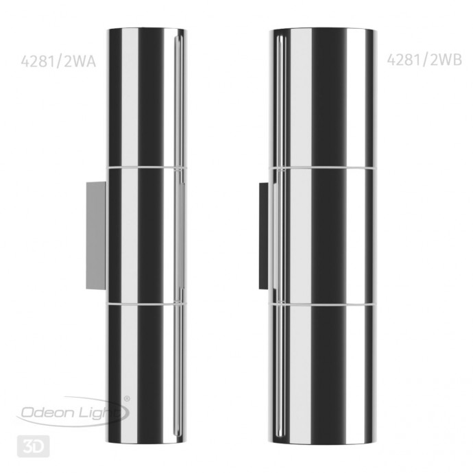 4281/2WA HIGHTECH ODL22 211 хром/металл Настенный светильник IP44 LED E27 max 2*7W BAZEL