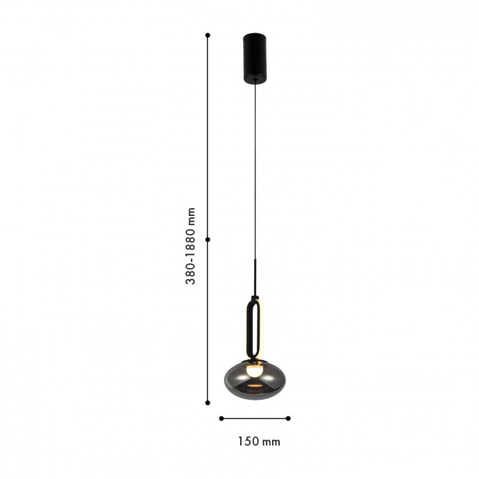 4284-1P, подвес, D150xH380/1880, LEDx10W, 500LM, 4000K, included