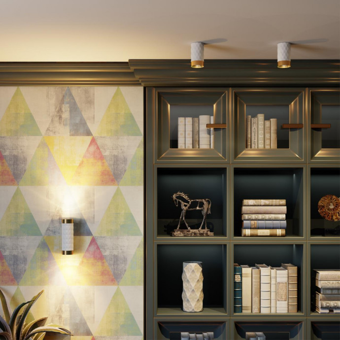 4286/1C HIGHTECH ODL22 263 белый/золотистый/металл Потолочный светильник IP20 LED GU10 max 10W AD ASTRUM