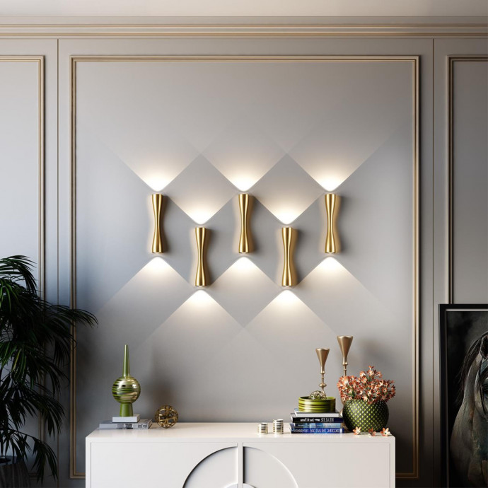 4292/10WL HIGHTECH ODL22 207 золотистый/металл Настенный светильник IP20 LED 10W 536Лм 3000K ANIKA