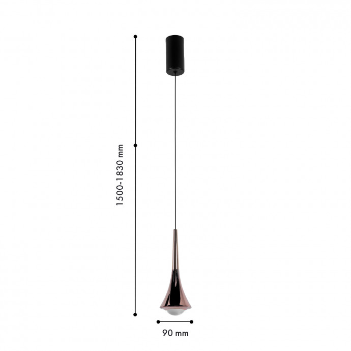 4292-1P, подвес, D90xH1500/1770, LEDx5W, 450LM, 4000K, included