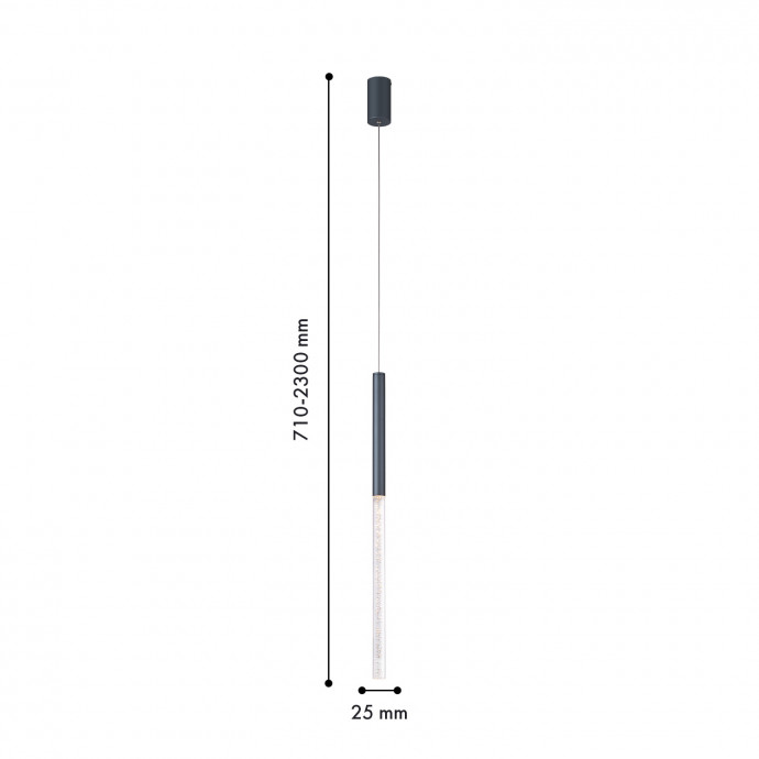 4310-1P, подвес, D25xH710/2300, LEDx7W, 320LM, 4000K, CRI>90, included