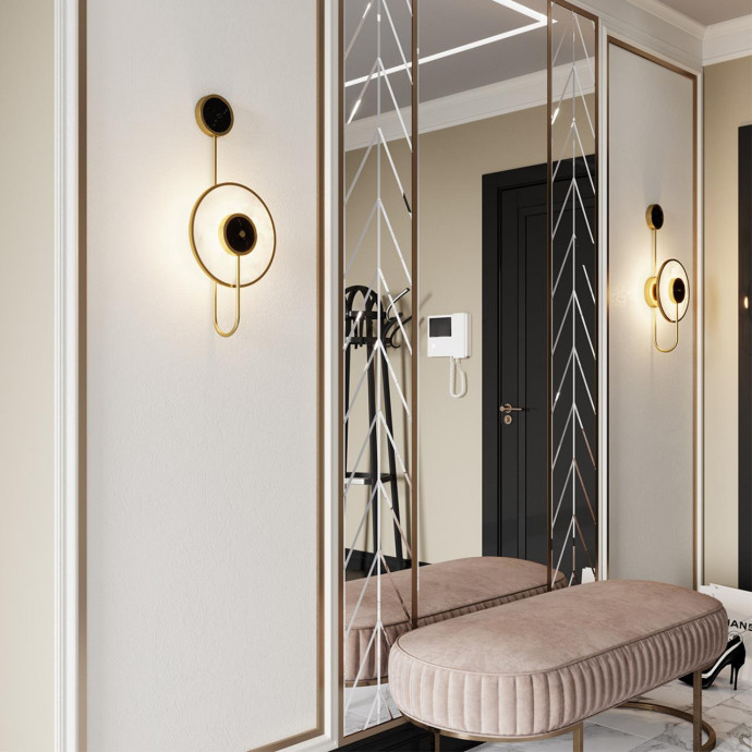 4312/5WL MIDCENT ODL22 175 светлый/черный мрамор/черный металл Настенный светильник IP20 LED 10W 525Лм 3000K NAXOS