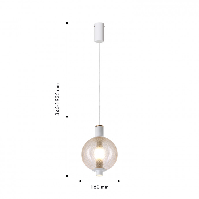 4314-1P, подвес, D160xH345/1935, LEDx9W, 650LM, 4000K, CRI>90, included