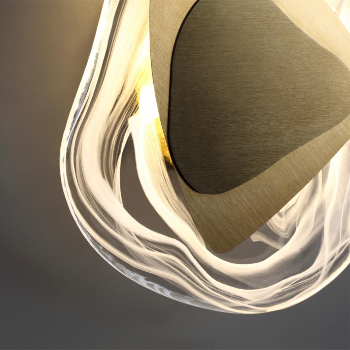 4314/9WL MIDCENT ODL22 175 стекло с эффектом льда/ металл бронза Настенный светильник IP20 LED 11W 275Лм 3000K ICY