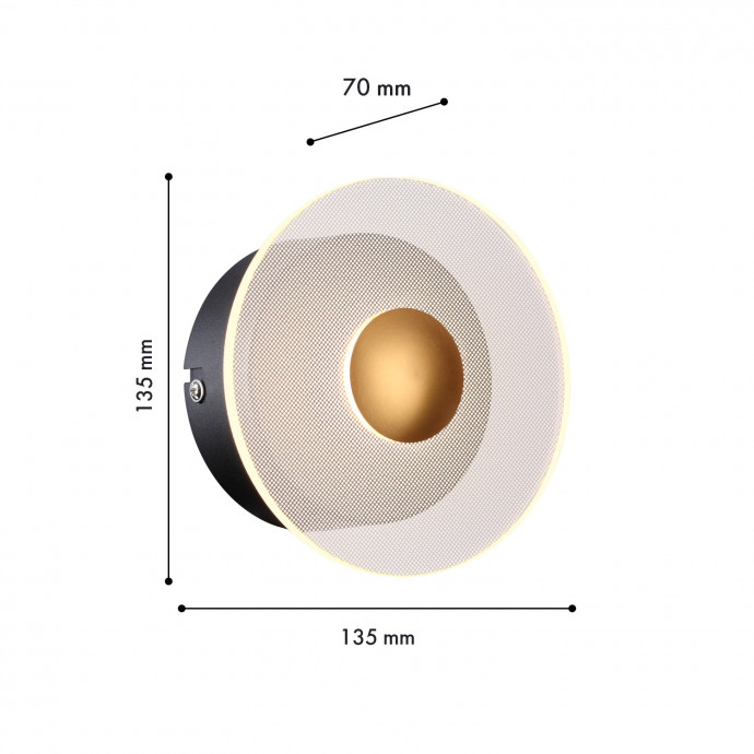 4317-1W, настенный светильник, D70xW135xH135, LEDx6W, 350LM, 4000K, CRI>90, included