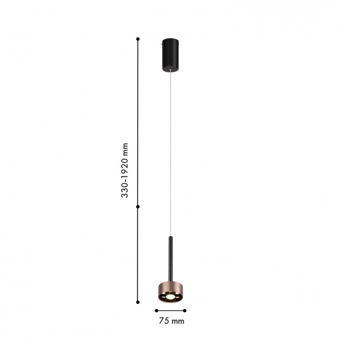 4319-1P, подвес, D75xH330/1920, LEDx7W, 500LM, 4000K, included