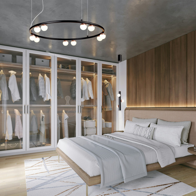 4320-10P, подвесная люстра, D590xH120/1710, LEDx36W, 3200LM, 4000K, CRI>90, included