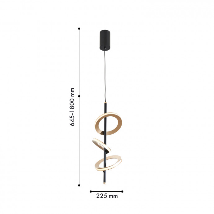 4322-3P, подвес, D225xH645/1800, 2xLEDx7W + 1xLEDx5W, 1520LM, 4000K, included