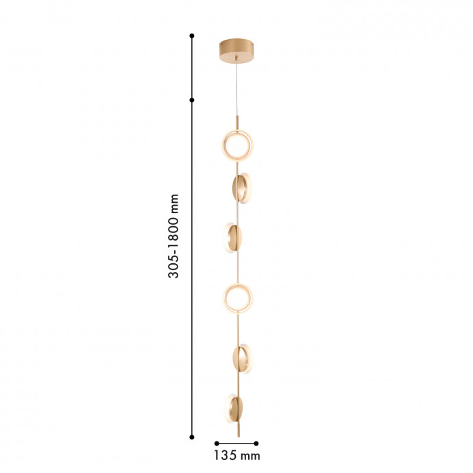 4334-6P1, подвес, D135xH1305/1800, 6xLEDx4W, 1920LM, 4000K, included