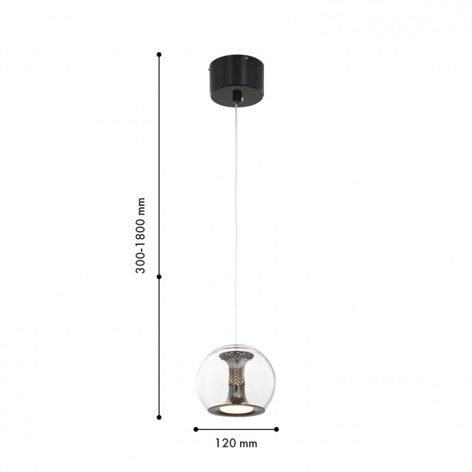 4335-1P, подвес, D120xH300/1800, LEDx7W, 560LM, 4000K, included