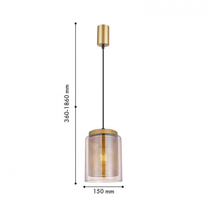 4346-1P, подвес, D150xH360/1860, 1xE27x40W