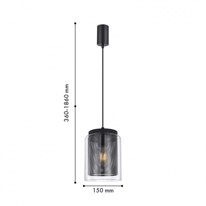 4347-1P, подвес, D150xH360/1860, 1xE27x40W