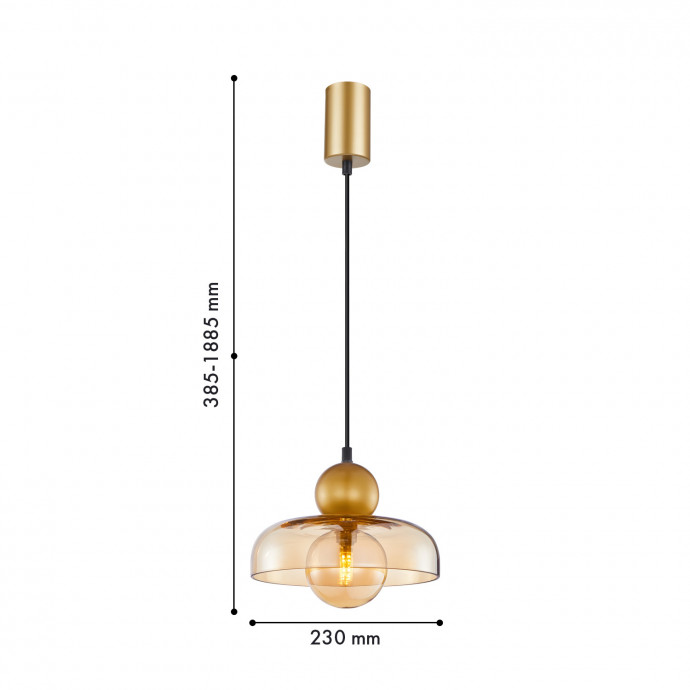 4350-1P, подвес, D230xH385/1885, 1xG9LEDx5W