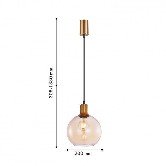 4354-1P, подвес, D200xH380/1880, 1xE27x40W