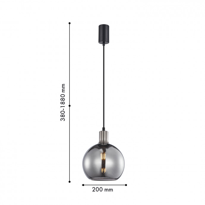 4355-1P, подвес, D200xH380/1880, 1xE27x40W