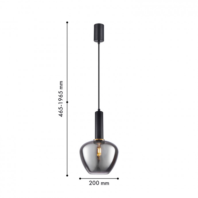 4357-1P, подвес, D200xH465/1965, 1xE27x40W