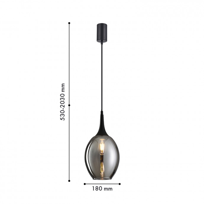 4361-1P, подвес, D180xH530/2030, 1xE27x40W