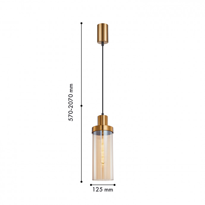 4362-1P, подвес, D125xH570/2070, 1xE27x40W