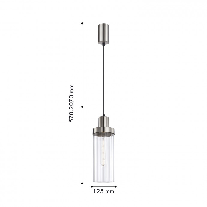 4363-1P, подвес, D125xH570/2070, 1xE27x40W