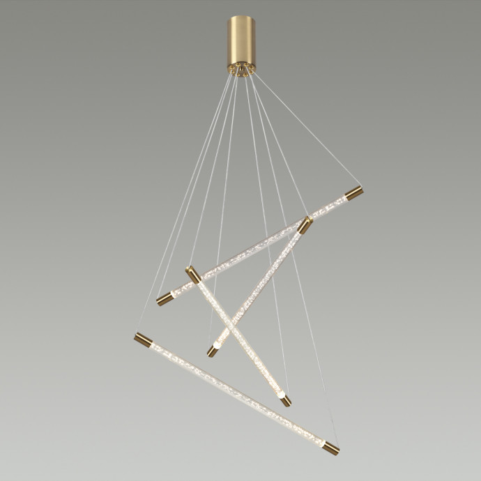 4369/40L HIGHTECH ODL23 107 полированное золото/акрил с пузырьками Подвесной св-к IP20 LED 30W 3000K 1050Лм SPARKY