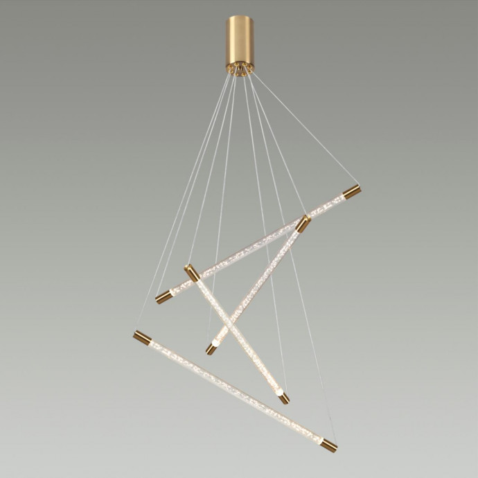 4369/40L HIGHTECH ODL23 107 полированное золото/акрил с пузырьками Подвесной св-к IP20 LED 30W 3000K 1050Лм SPARKY