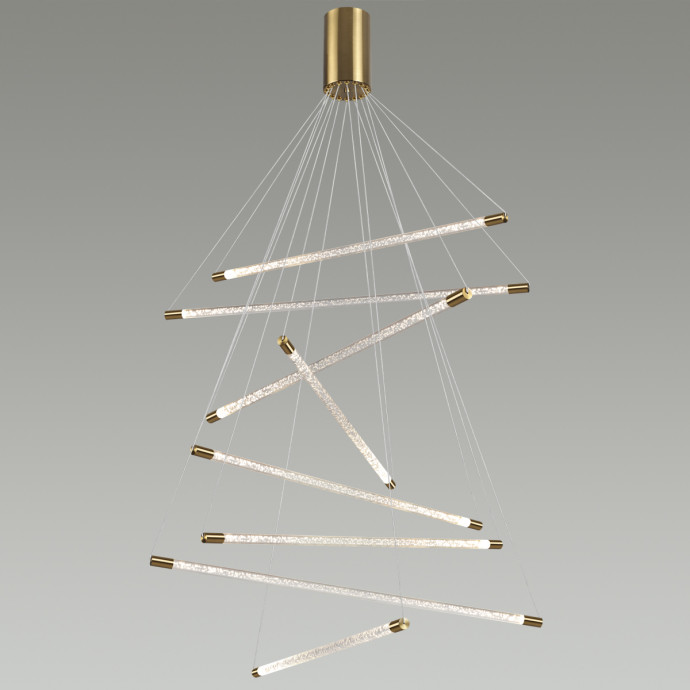 4369/80L HIGHTECH ODL23 107 полированное золото/акрил с пузырьками Подвесной св-к IP20 LED 60W 3000K SPARKY