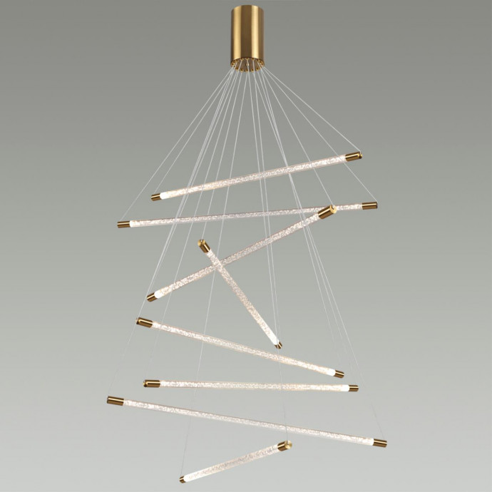 4369/80L HIGHTECH ODL23 107 полированное золото/акрил с пузырьками Подвесной св-к IP20 LED 60W 3000K SPARKY