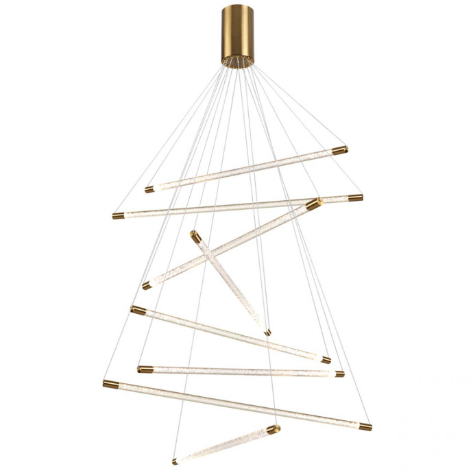 4369/80L HIGHTECH ODL23 107 полированное золото/акрил с пузырьками Подвесной св-к IP20 LED 60W 3000K SPARKY