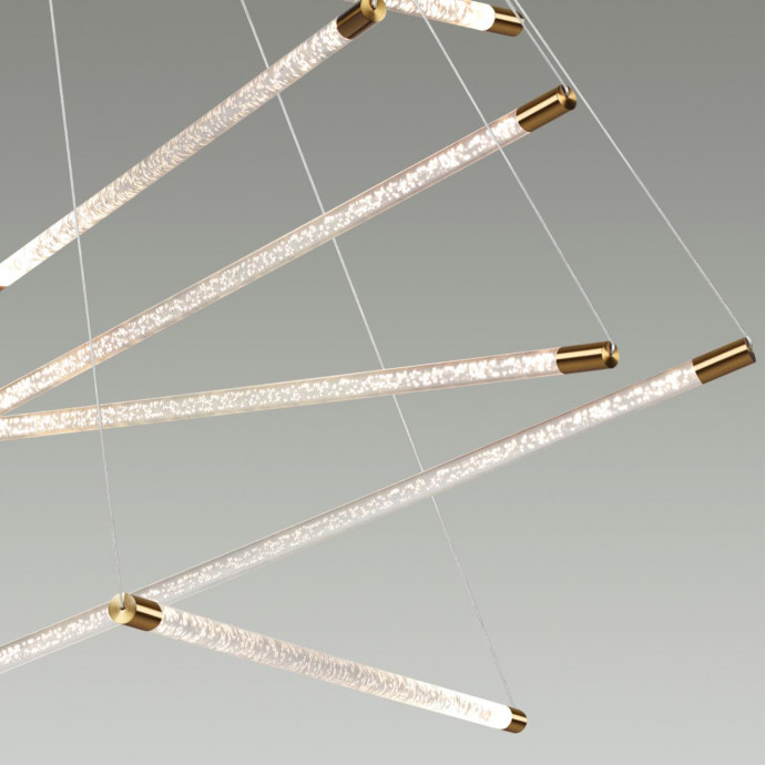 4369/80L HIGHTECH ODL23 107 полированное золото/акрил с пузырьками Подвесной св-к IP20 LED 60W 3000K SPARKY