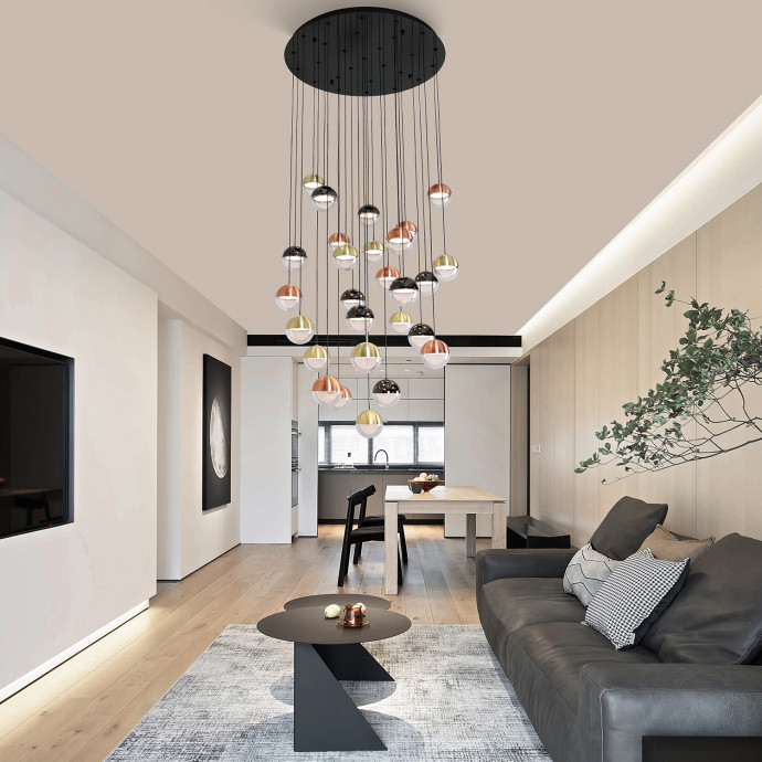 4371-27P, подвесная люстра, D830xH2680, 27xLEDx5.4W, 10220LM, 4000K, CRI>90, included