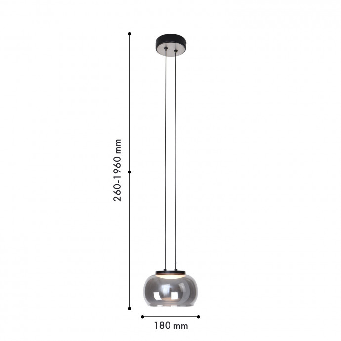 4376-1P, подвес, D180xH260/1960, LEDx7W, 490LM, 4000K, CRI>90, included