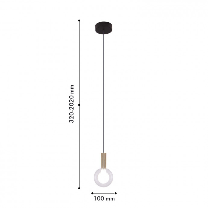 4378-1P, подвес, D100xH320/2020, LEDx3W, 195LM, 4000K, CRI>90, included