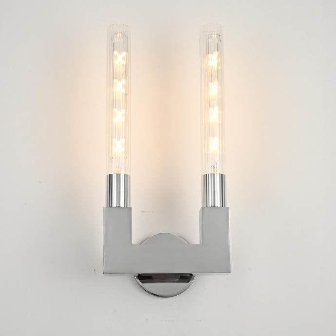 Бра Canelle Wall Lamp Double Sconces Chrome By Imperiumloft