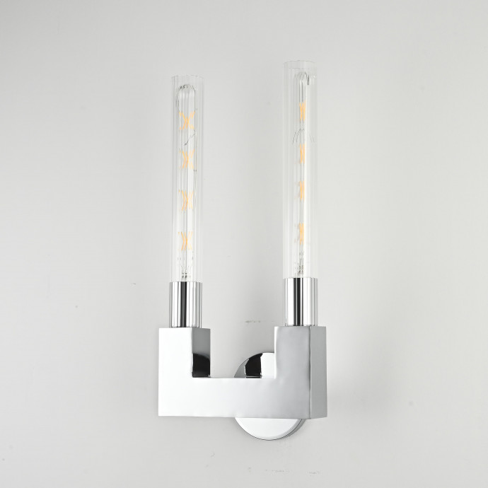 Бра Canelle Wall Lamp Double Sconces Chrome By Imperiumloft