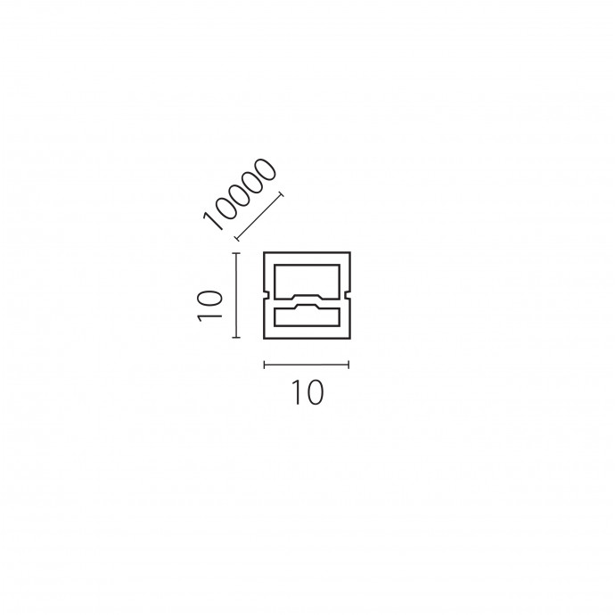 Профиль квадратный силиконовый 10х10 мм (тип В) PROFILED 10м/упак д/LED ленты  Lightstar 441011