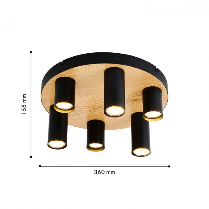 4431-6U, потолочный светильник, D360xH155, 6xGU10x50W