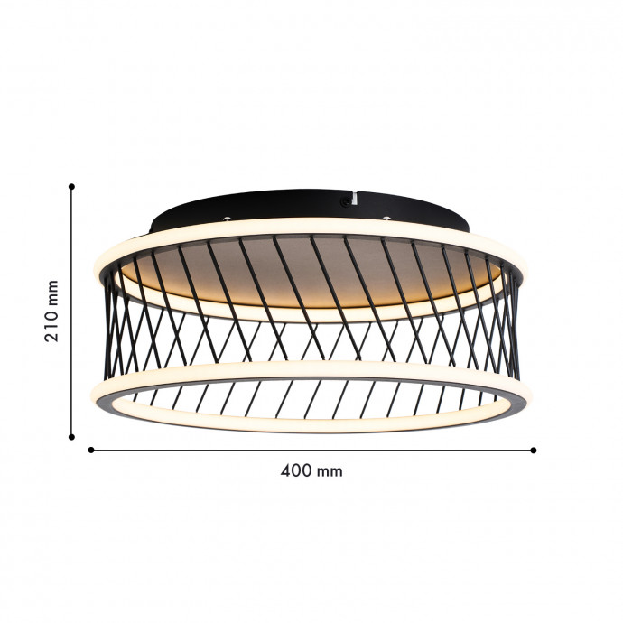 4436-2C, потолочный светильник, D400xH210, LEDx40W, 4300LM, 3000-6000K, included, remote control