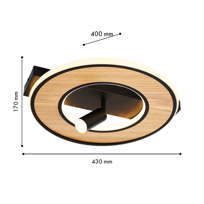 4438-2C, потолочный светильник, L430xW400xH170, LEDx40W, 3200LM, 3000-6000K, included, remote control