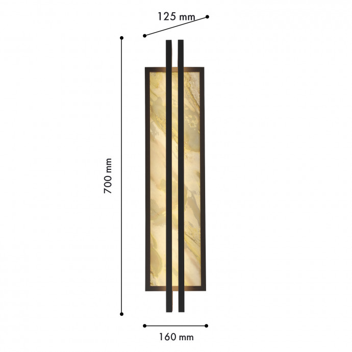 4442-1W, настенный светильник, D125xW160xH700, LEDx30W, 250LM, 4000K, included