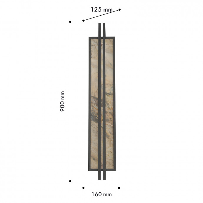 4442-2W, настенный светильник, D125xW160xH900, LEDx35W, 355LM, 4000K, included