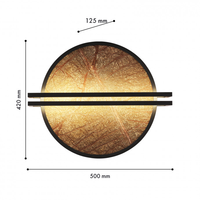4443-1W, настенный светильник, D125xW500xH420, LEDx20W, 125LM, 4000K, included