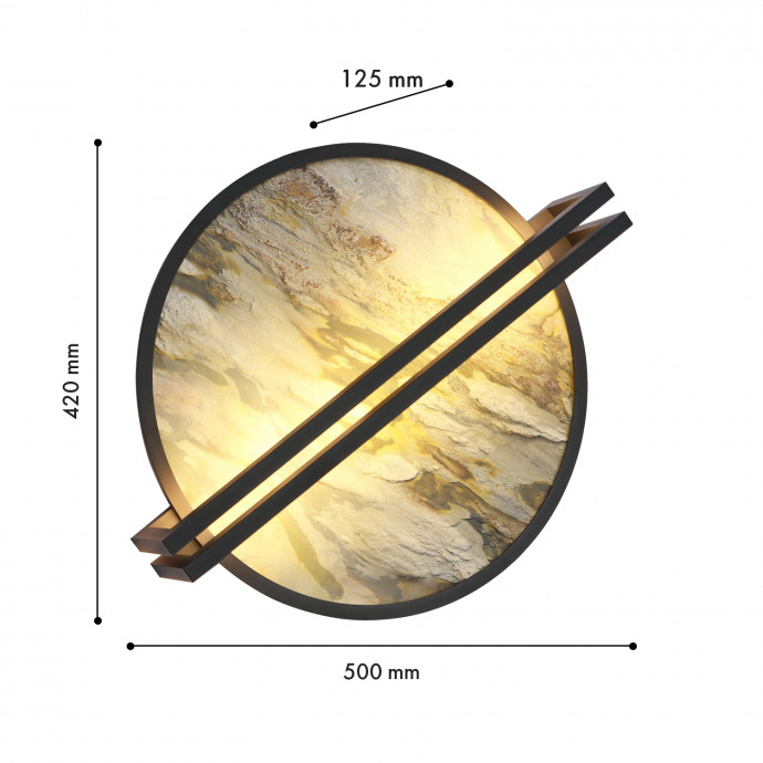 4444-1W, настенный светильник, D125xW500xH420, LEDx20W, 140LM, 4000K, included