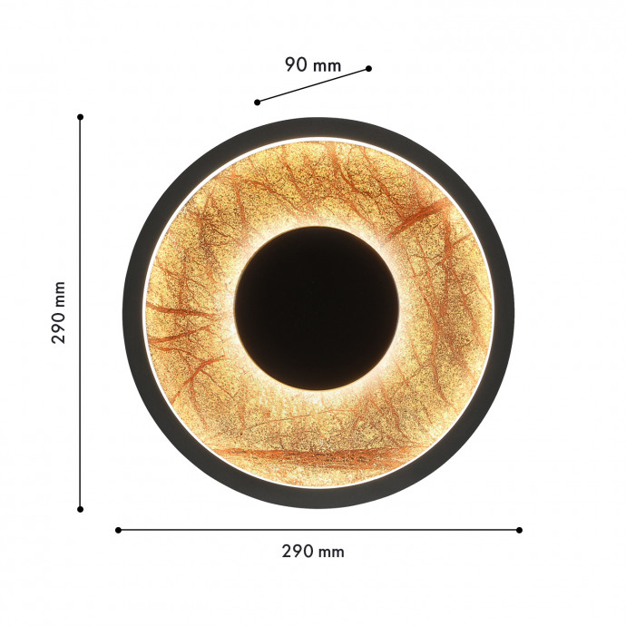 4445-1W, настенный светильник, D90xW290xH290, LEDx20W, 230LM, 4000K, included
