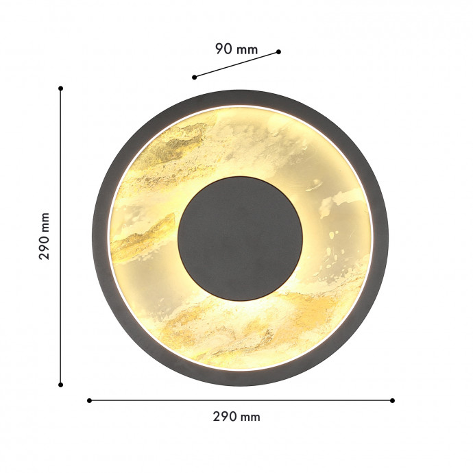 4446-1W, настенный светильник, D90xW290xH290, LEDx20W, 205LM, 4000K, included