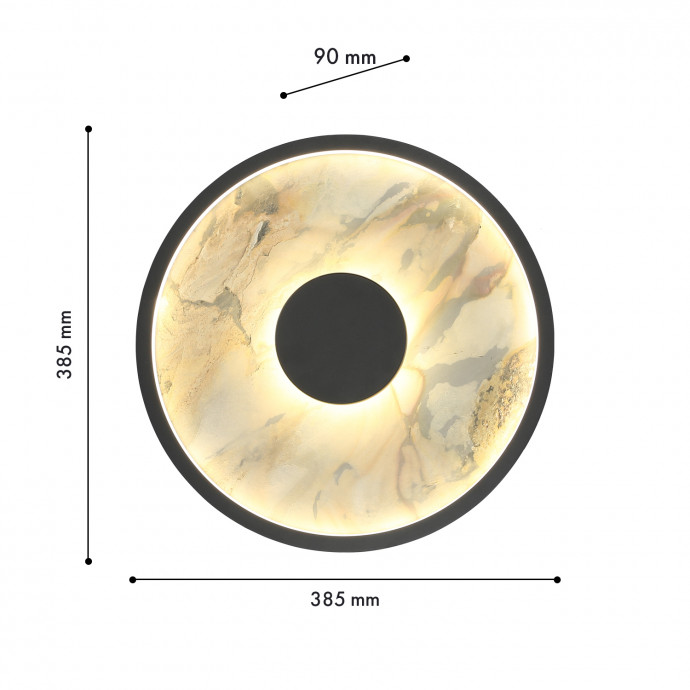 4446-2W, настенный светильник, D90xW385xH385, LEDx32W, 350LM, 4000K, included