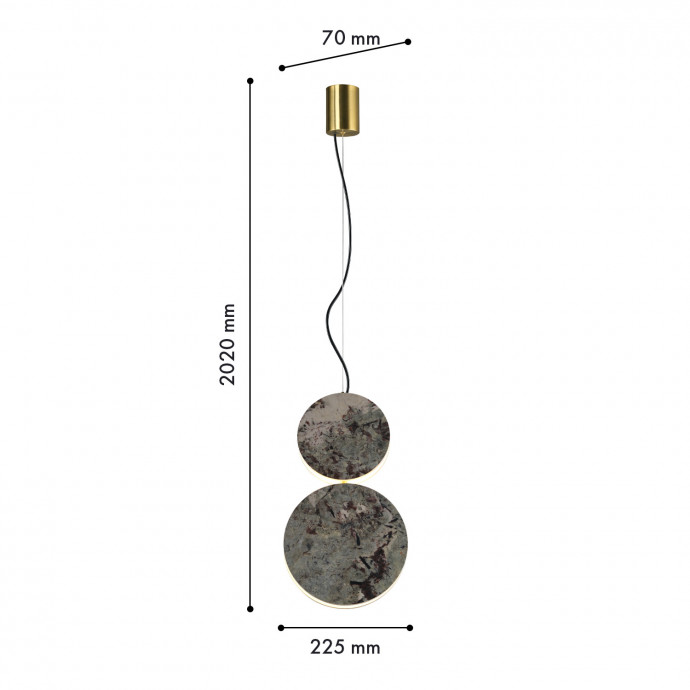 4447-2P, подвес, L225xW70xH2020, LEDx15W, 445LM, 4000K, included
