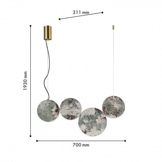 4447-4P, подвесная люстра, L700xW80xH1930, LEDx32W, 670LM, 4000K, included