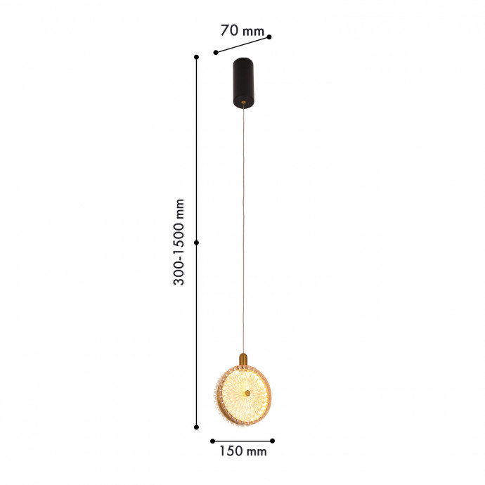 4488-1P, подвес, L150xW70xH300/1500, LEDx6W, 410LM, 4000K, included