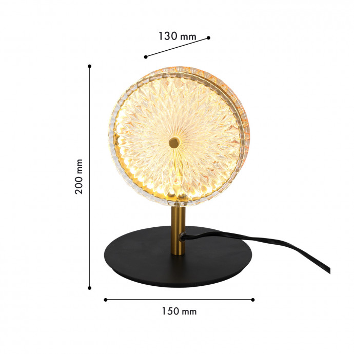 4488-1T, настольный светильник, L150xW130xH200, LEDx6W, 410LM, 4000K, included, switch
